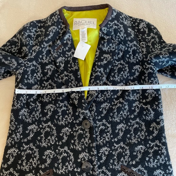 Rachel Roy Printed Long Button Down Jacket - Size XS - Picture 10 of 13